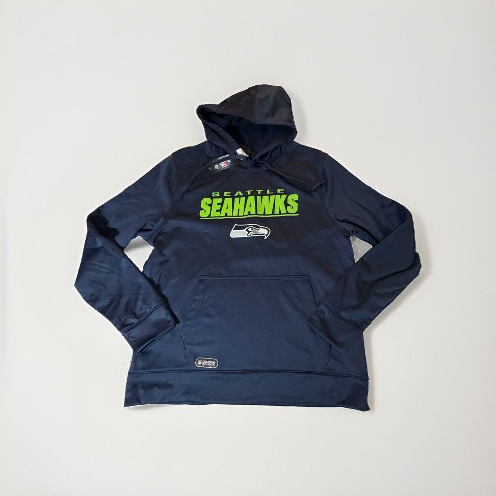 Seattle Seahawks Hoodie Men’s XL Navy Performance Pullover NFL Team Apparel NWT